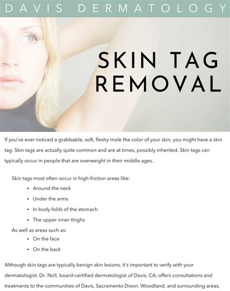 dermatologist skin tag removal aftercare.